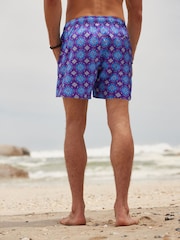 Cobalt/Pink Mediterranean Tile Printed Swim Shorts - Image 5 of 7