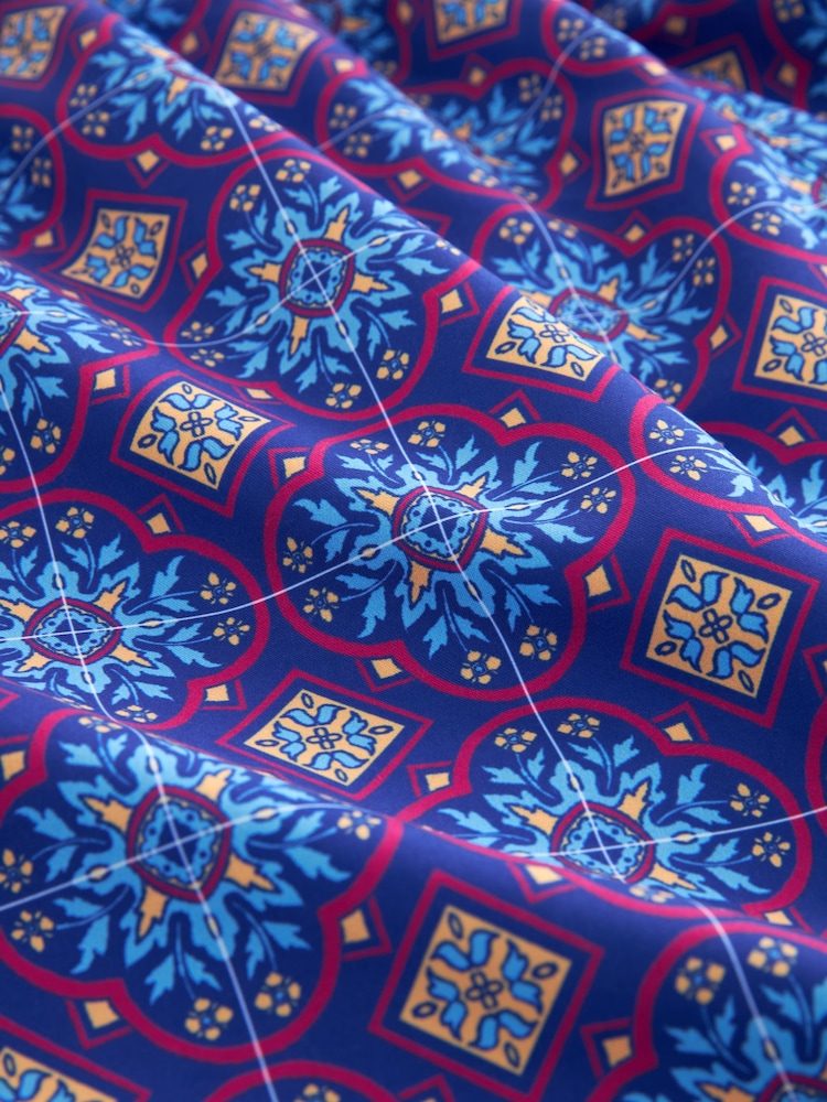Cobalt/Pink Mediterranean Tile Printed Swim Shorts - Image 7 of 7