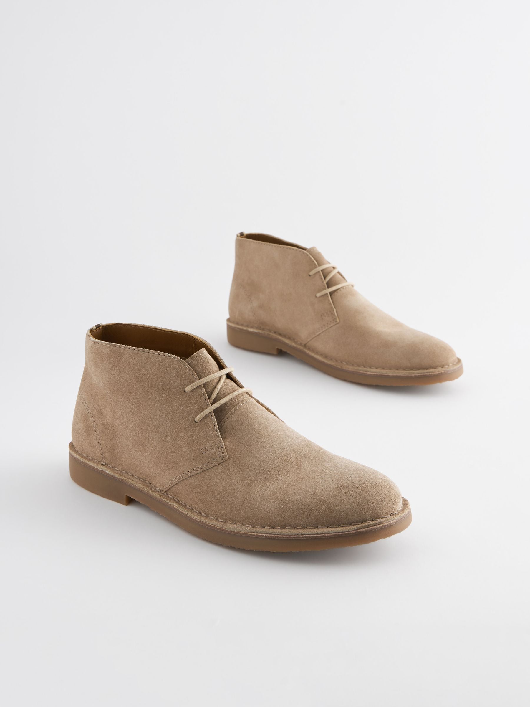 Taupe Brown Suede Desert Boots