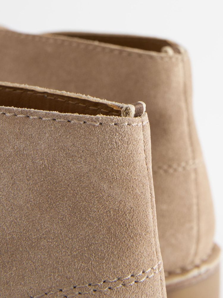 Taupe Brown Suede Desert Boots - Image 7 of 7