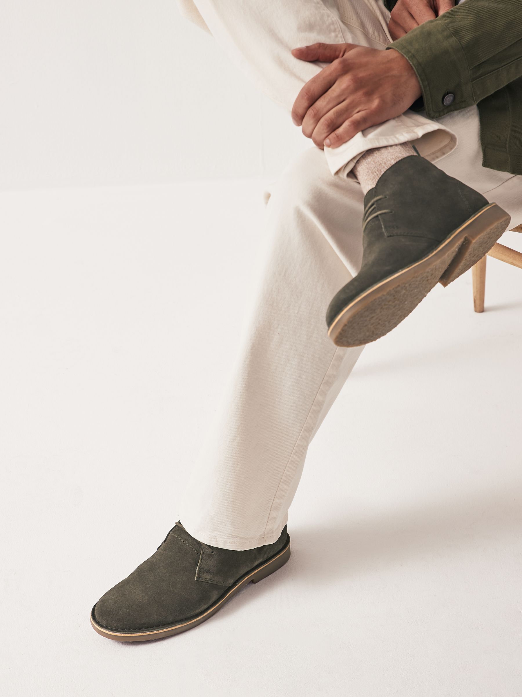 Khaki desert boots clearance