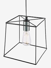 Dar Lighting Black/Chrome Tower Matt Single Pendant Ceiling Light - Image 3 of 4