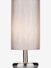 Dar Lighting Satin Chrome Tico Touch Table Lamp with Grey Shade - Image 2 of 3