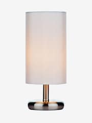 Dar Lighting Satin Chrome Tico Touch Table Lamp with Ivory Shade - Image 2 of 3