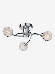 Dar Lighting Polished Chrome Seattle 3 Light Semi Flush Ceiling Light - Image 1 of 4