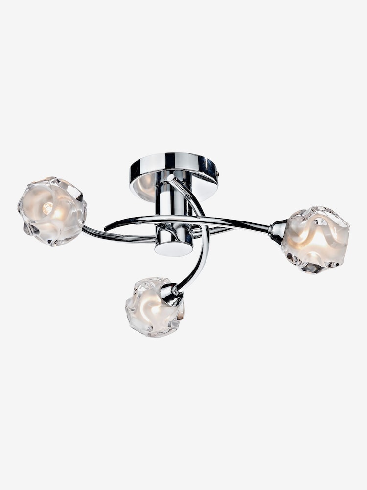 Dar Lighting Polished Chrome Seattle 3 Light Semi Flush Ceiling Light - Image 1 of 4