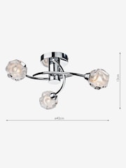 Dar Lighting Polished Chrome Seattle 3 Light Semi Flush Ceiling Light - Image 4 of 4