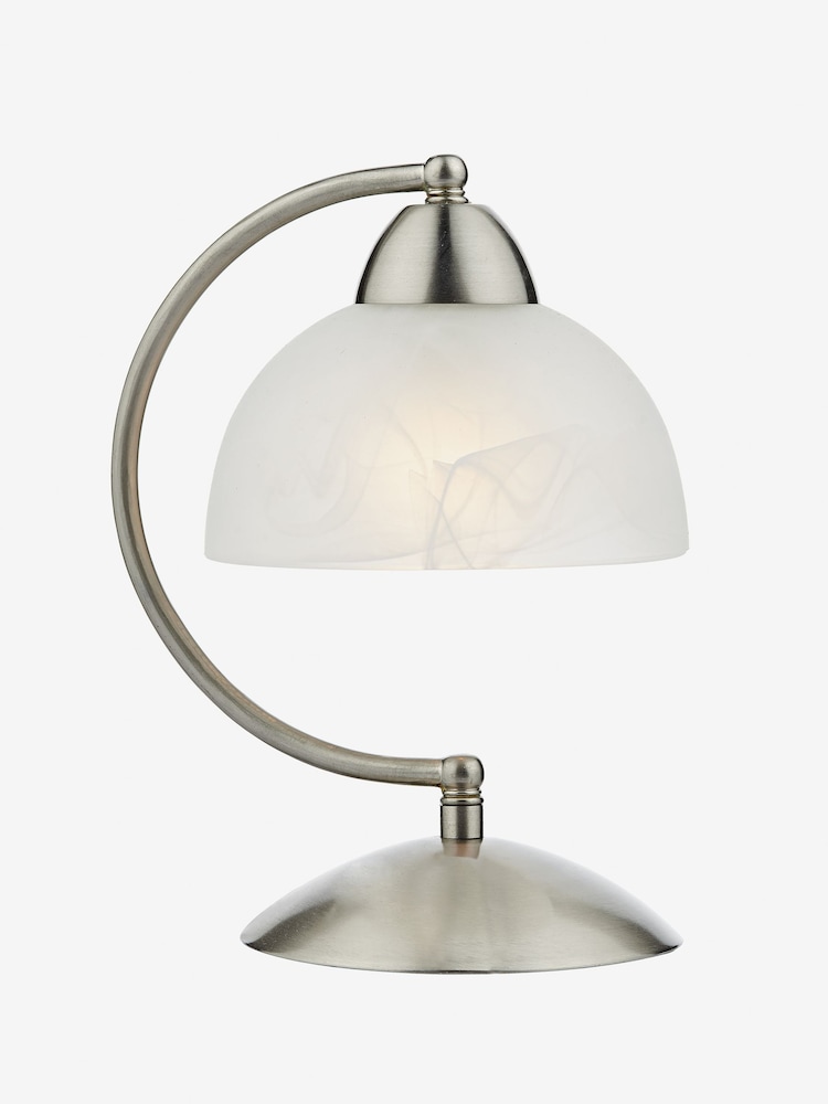Dar Lighting Chrome/Glass Saxby Satin Touch Table Lamp - Image 2 of 3