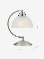 Dar Lighting Chrome/Glass Saxby Satin Touch Table Lamp - Image 3 of 3