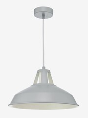 Dar Lighting Grey Owain Single Pendant Ceiling Light - Image 1 of 3