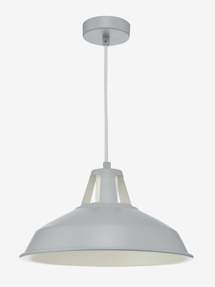 Dar Lighting Grey Owain Single Pendant Ceiling Light - Image 1 of 3