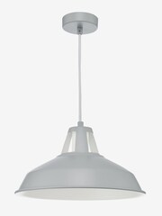 Dar Lighting Grey Owain Single Pendant Ceiling Light - Image 2 of 3