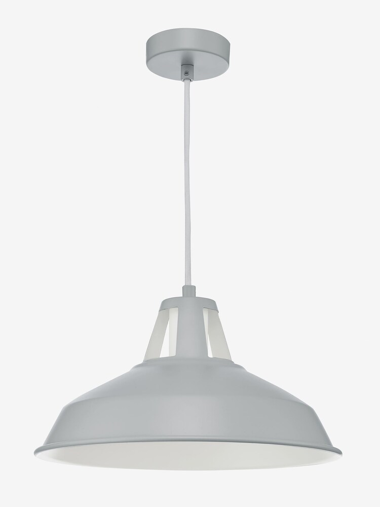 Dar Lighting Grey Owain Single Pendant Ceiling Light - Image 2 of 3