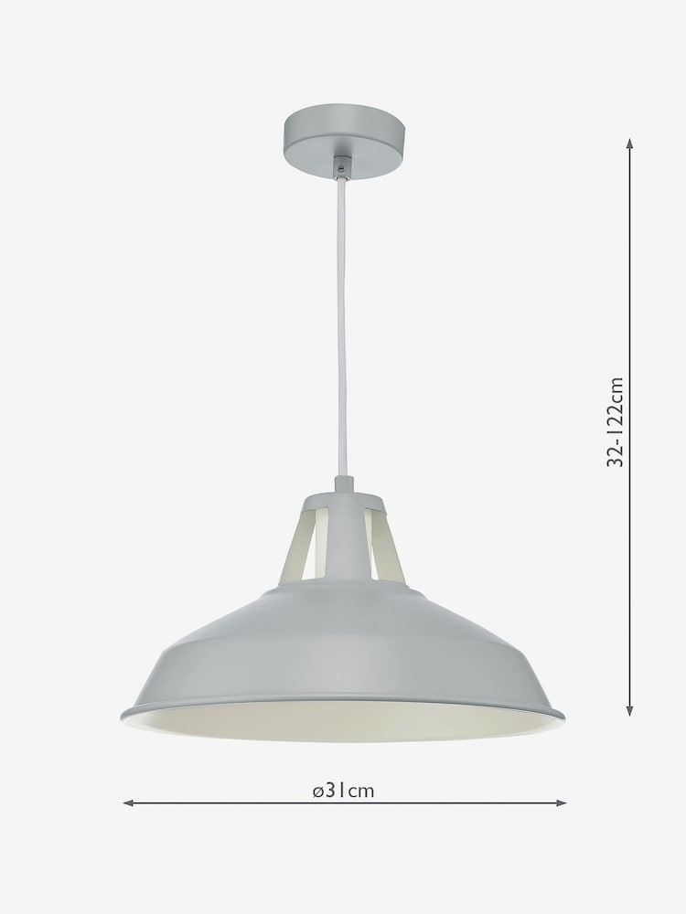 Dar Lighting Grey Owain Single Pendant Ceiling Light - Image 3 of 3