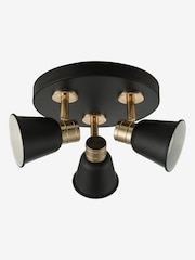Dar Lighting Black Fry Rose Gold 3 Light Plate Spotlight - Image 2 of 4