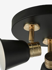 Dar Lighting Black Fry Rose Gold 3 Light Plate Spotlight - Image 3 of 4