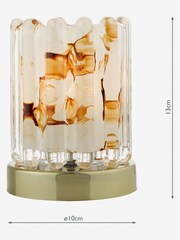 Dar Lighting Antique Brass Elf Touch Table Lamp with Amber Glass - Image 2 of 2