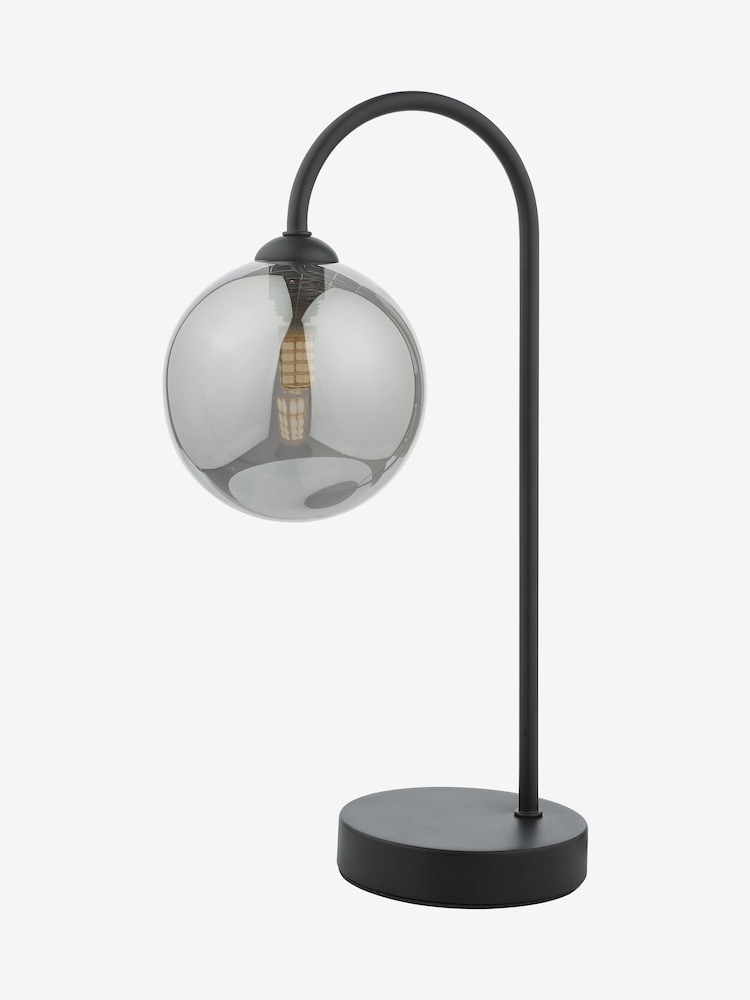 Dar Lighting Black/Smoked Glass Matt Eisse Touch Table Lamp - Image 2 of 4