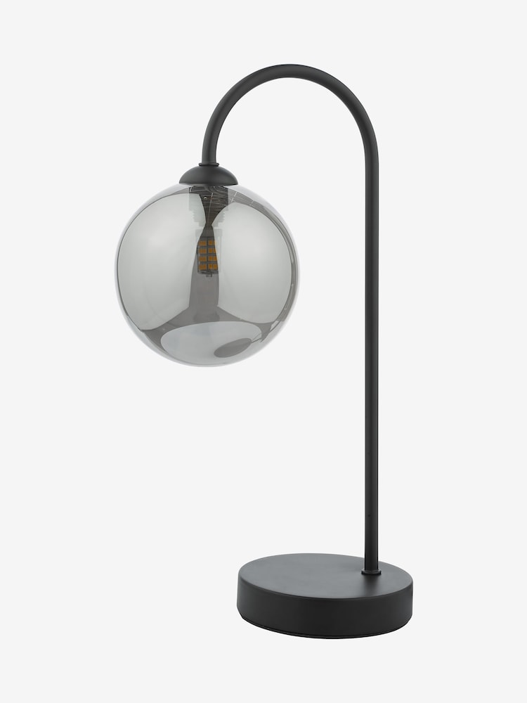 Dar Lighting Black/Smoked Glass Matt Eisse Touch Table Lamp - Image 3 of 4