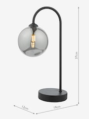 Dar Lighting Black/Smoked Glass Matt Eisse Touch Table Lamp - Image 4 of 4