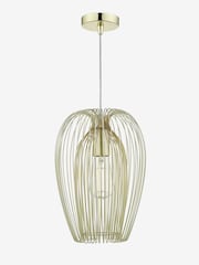 Dar Lighting Gold Ero 1 Light Pendant Ceiling Light - Image 1 of 3