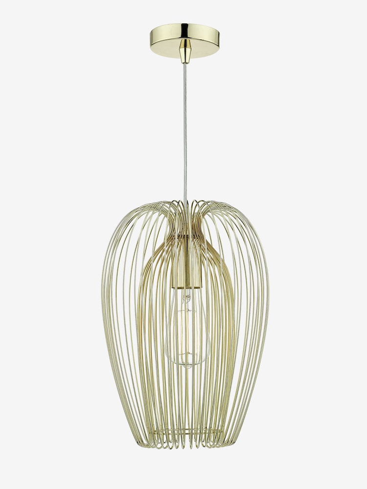 Dar Lighting Gold Ero 1 Light Pendant Ceiling Light - Image 1 of 3
