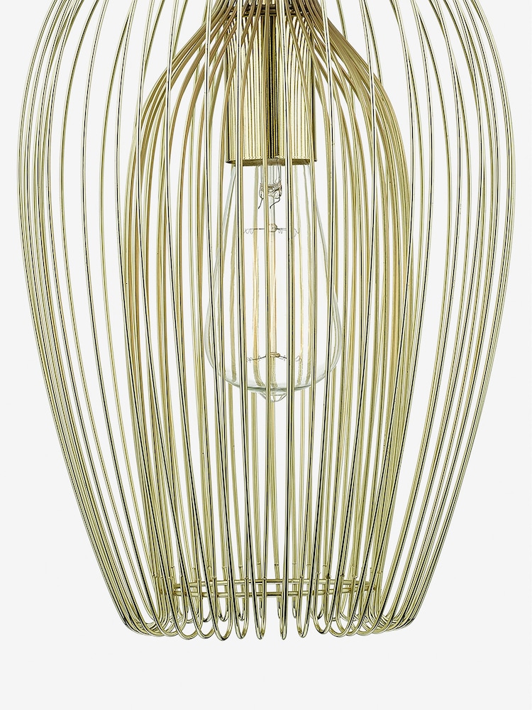 Dar Lighting Gold Ero 1 Light Pendant Ceiling Light - Image 2 of 3