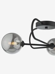 Dar Lighting Black Eisse Smoked Glass 3 Light Semi Flush Ceiling Light - Image 3 of 4