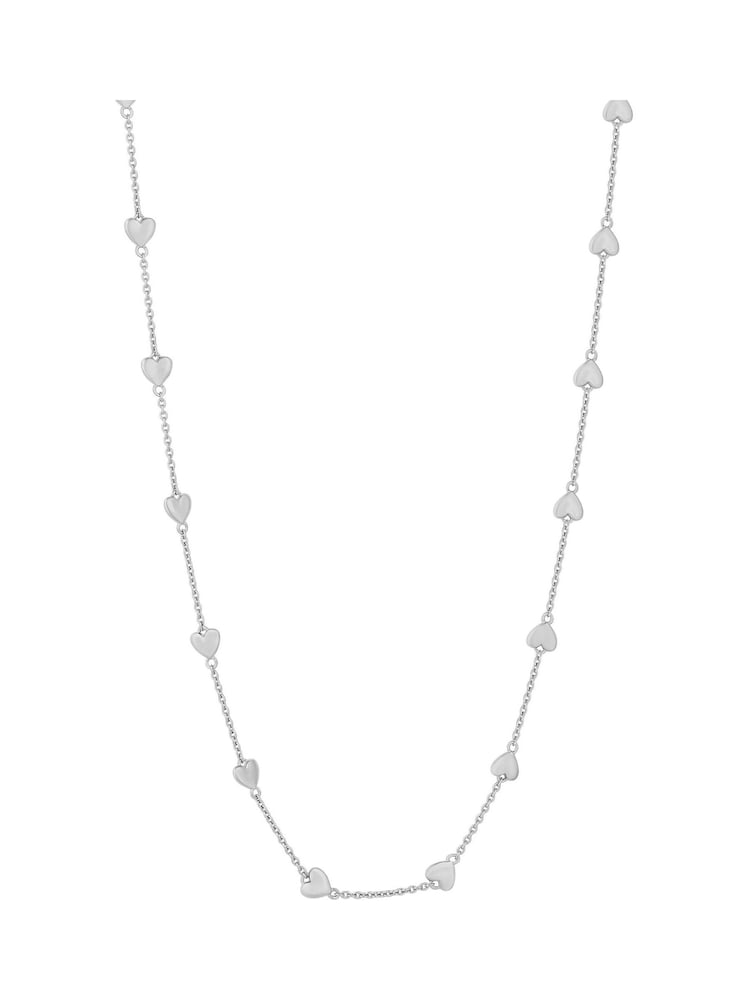 Simply Silver Sterling Silver Tone 925 Polished Heart Station Necklace - Image 3 of 3