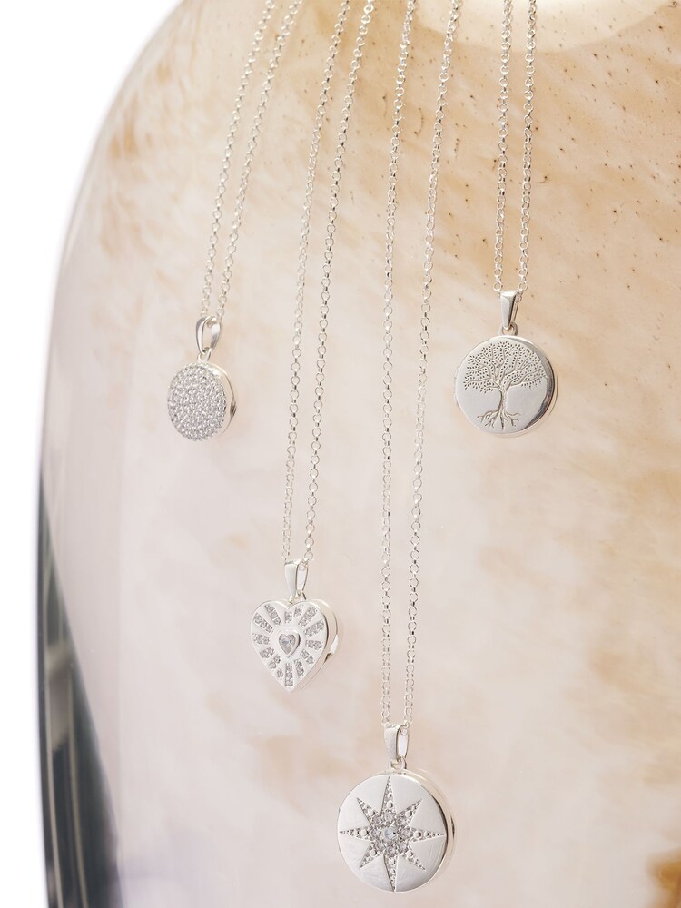 Simply Silver Sterling Silver Tone 925 Embossed Tree of Love Locket Necklace - Image 2 of 4 Simply Silver Sterling Silver Tone 925 Embossed Tree of Love Locket Necklace - Image 2 of 4