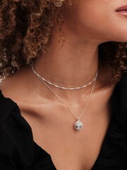 Simply Silver Sterling Silver Tone 925 Embossed Tree of Love Locket Necklace - Image 3 of 4