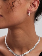 Simply Silver Sterling Silver Herringbone Braided Necklace - Image 1 of 3