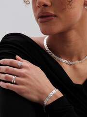 Simply Silver Sterling Silver Herringbone Braided Necklace - Image 2 of 3