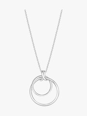 Simply Silver Sterling Silver Tone 925 Polished Round Double Pendant Necklace - Image 1 of 4