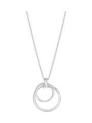 Simply Silver Sterling Silver Tone 925 Polished Round Double Pendant Necklace - Image 2 of 4