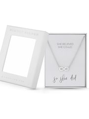 Simply Silver Sterling Silver Tone 925 Infinity Short Pendant Necklace - Gift Boxed - Image 1 of 2
