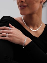 Simply Silver Silver Tone 925 Flat Snake Necklace - Image 2 of 2