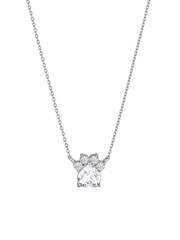Simply Silver 925 Sterling Silver Cubic Zirconia Paw Print Pendant Necklace - Image 1 of 2