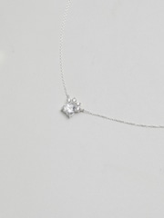 Simply Silver 925 Sterling Silver Cubic Zirconia Paw Print Pendant Necklace - Image 2 of 2