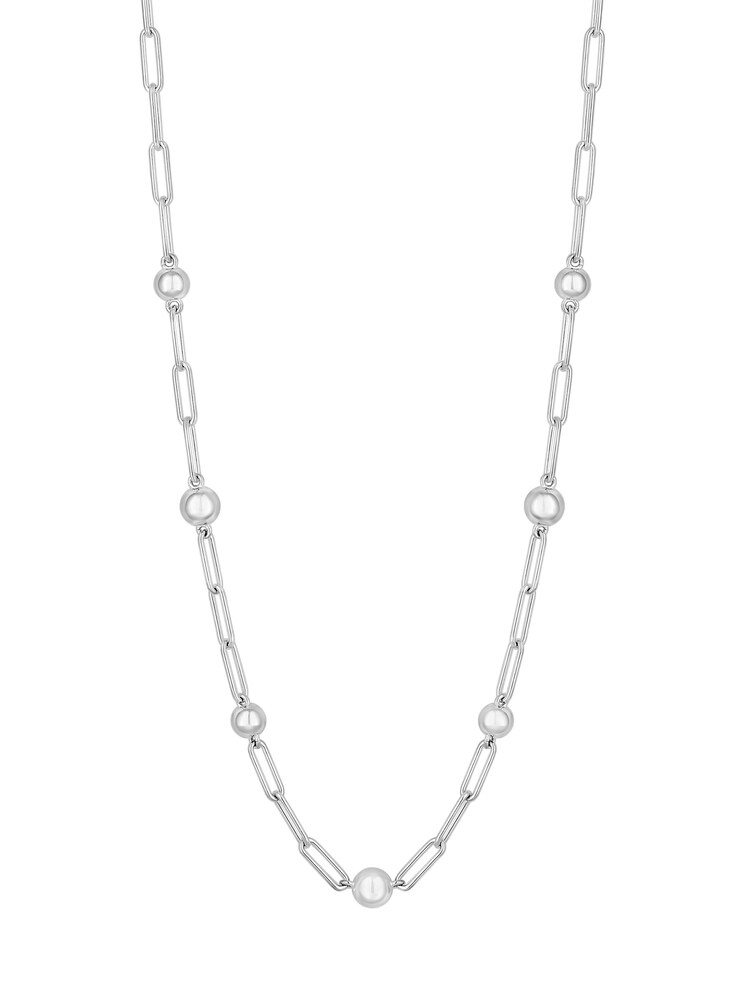 Simply Silver Sterling Silver 925 Paperlink And Polished Ball Necklace - Image 1 of 2