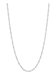Simply Silver Silver Tone 925 Diamond Cut Singapore Chain Necklace - Image 1 of 3