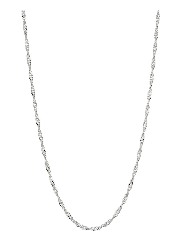 Simply Silver Silver Tone 925 Diamond Cut Singapore Chain Necklace - Image 1 of 3