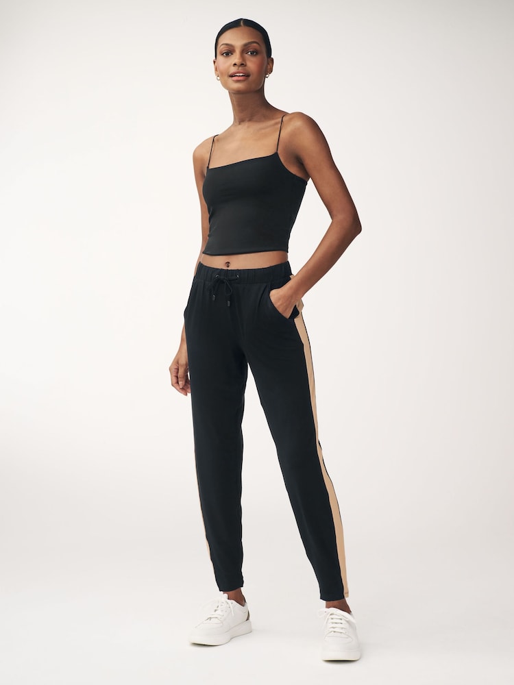 Black/Tan Jersey Joggers - Image 2 of 6