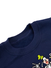 Character Blue Disney Mickey Mouse Halloween Pumpkin Sweatshirt - Image 3 of 5