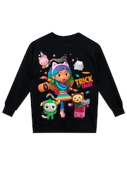 Character Black Gabbys Dollhouse Halloween Pumpkin Sweatshirt - Image 1 of 4