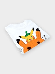 Character White Pokemon 100% Cotton Happy Halloween Pumpkin T-Shirt - Image 3 of 5
