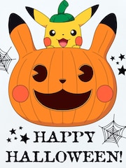 Character White Pokemon 100% Cotton Happy Halloween Pumpkin T-Shirt - Image 5 of 5