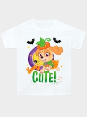 Character White Paw Patrol Happy Halloween Pumpkin T-Shirt - Image 1 of 4