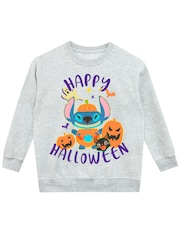 Character Blue Disney Lilo & Stitch Halloween Pumpkin Sweatshirt - Image 1 of 4