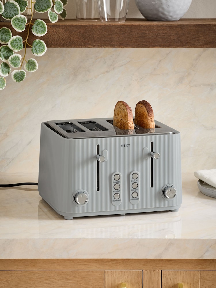Grey Sleek 4 Slice Toaster - Image 1 of 6